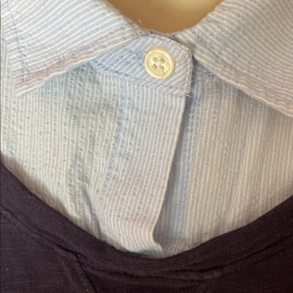 EUC Tommy Hilfiger Light Blue Striped collared Shirt - Picture 5 of 15